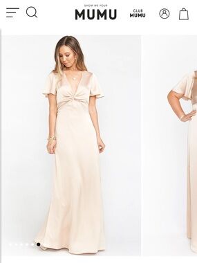 Show Me Your MuMu Rome Twist Gown Champagne Luxe Satin